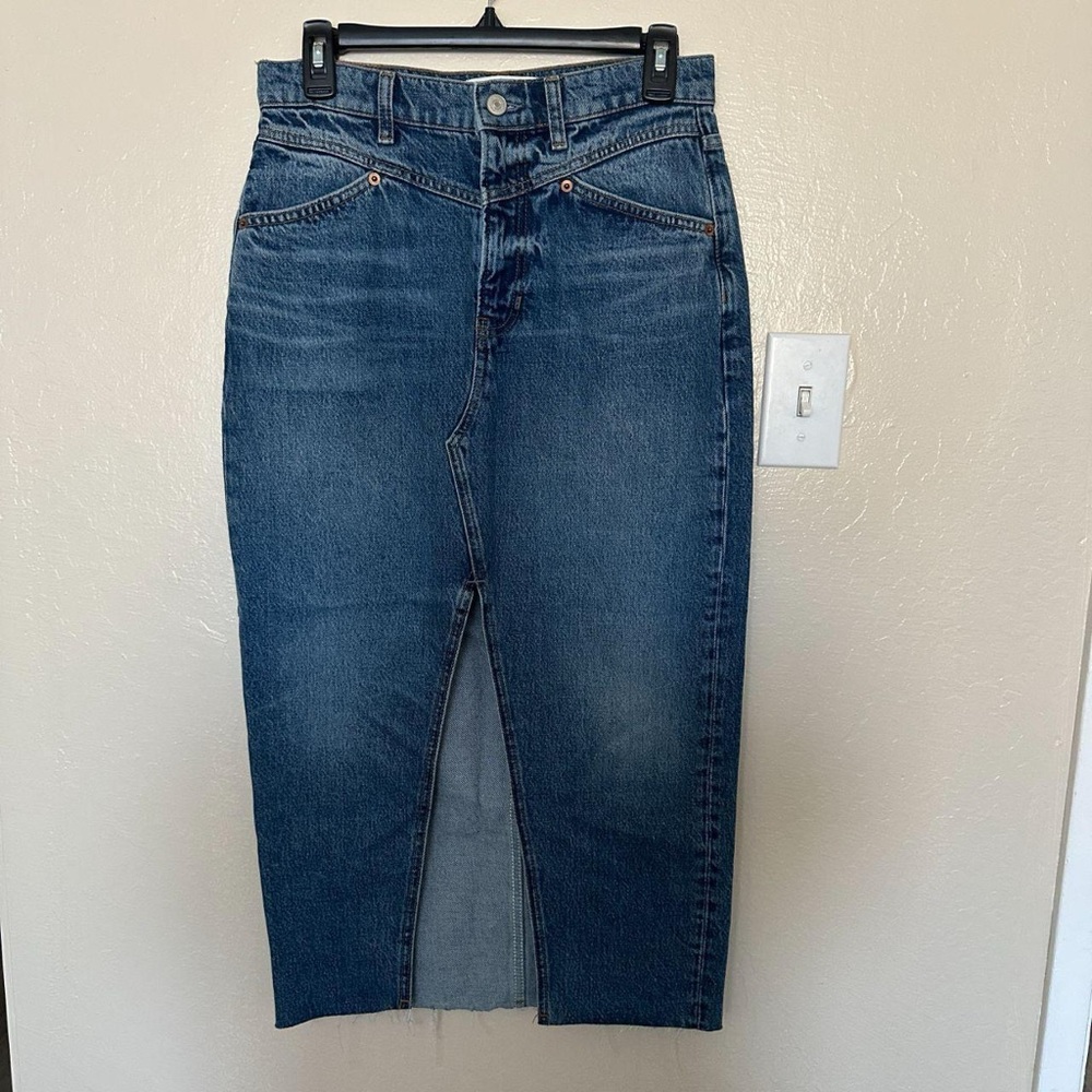 Reformation Jagger denim midi skirt size 27